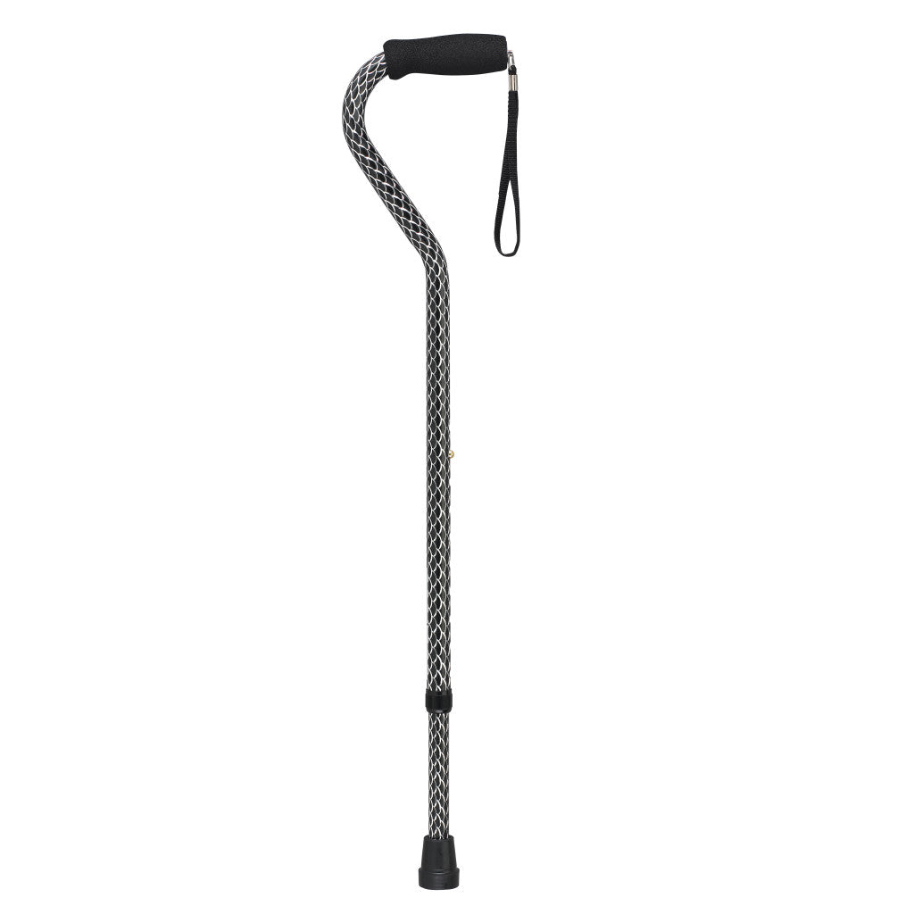 Offset Handle Cane Black Wave