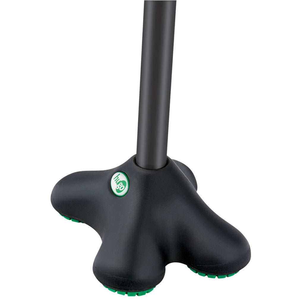Hugo Ergonomic Offset Handle Cane with QuadPod Cane Tip