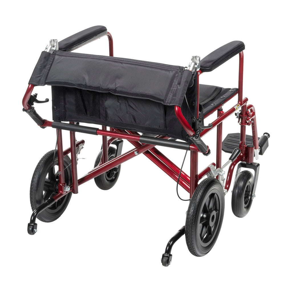 22" Bariatric Aluminum Transport Chair