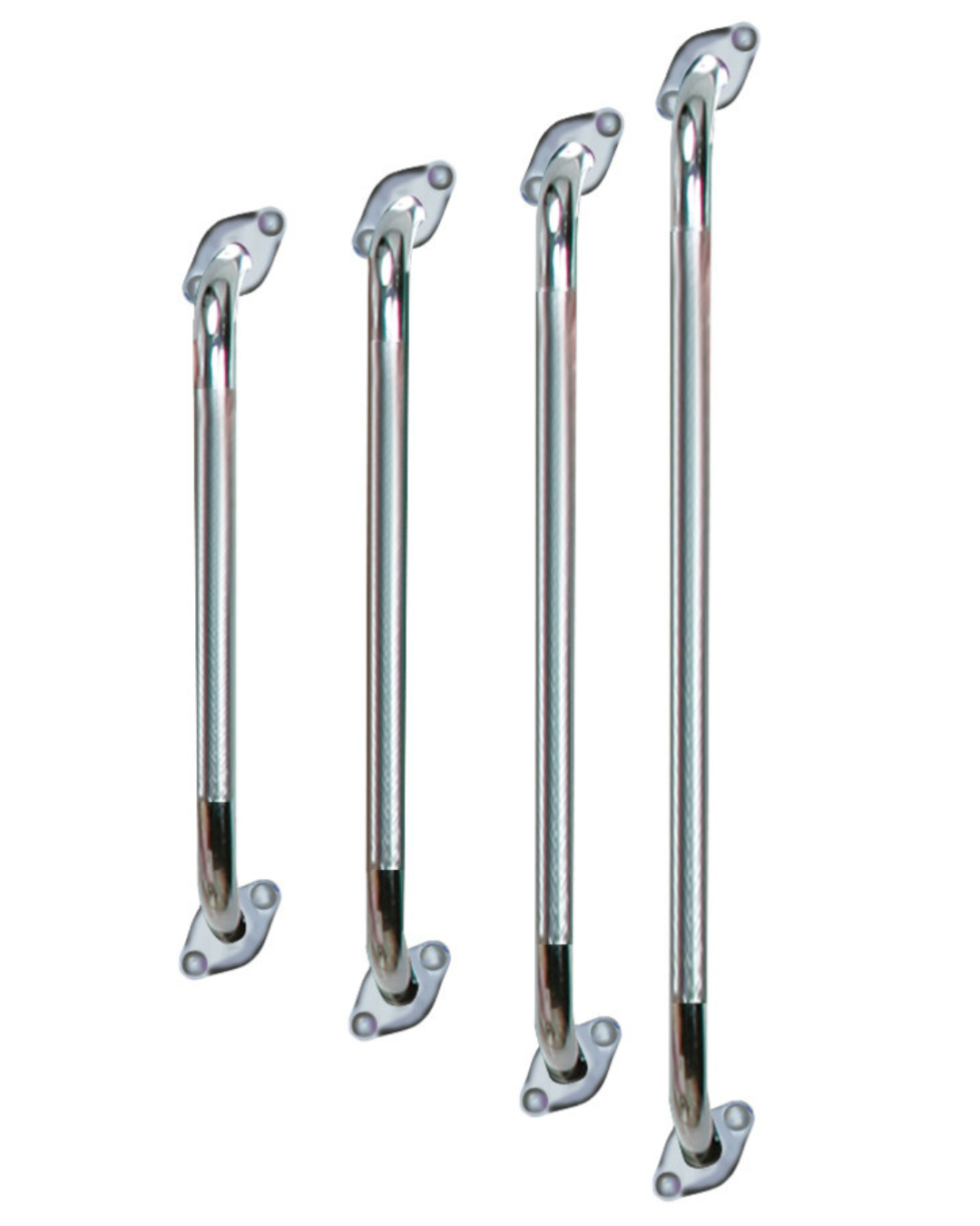 Drive Chrome Knurled Grab Bar with Rotating Flange