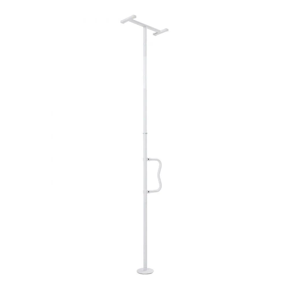 VEVOR Floor-to-Ceiling Transfer Pole, Tension Mounted Bathroom Grab Bar with Anti-Slip Curve Handle, 300 Lbs Capacity Security Pole for Elderly, Ideal Senior Safety Pole for 7-10 Ft Ceilings