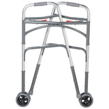Bariatric Aluminum Two Button Folding Walker with Wheels