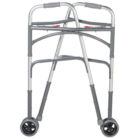 Bariatric Aluminum Two Button Folding Walker with Wheels