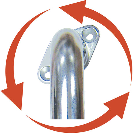 Drive Chrome Knurled Grab Bar with Rotating Flange