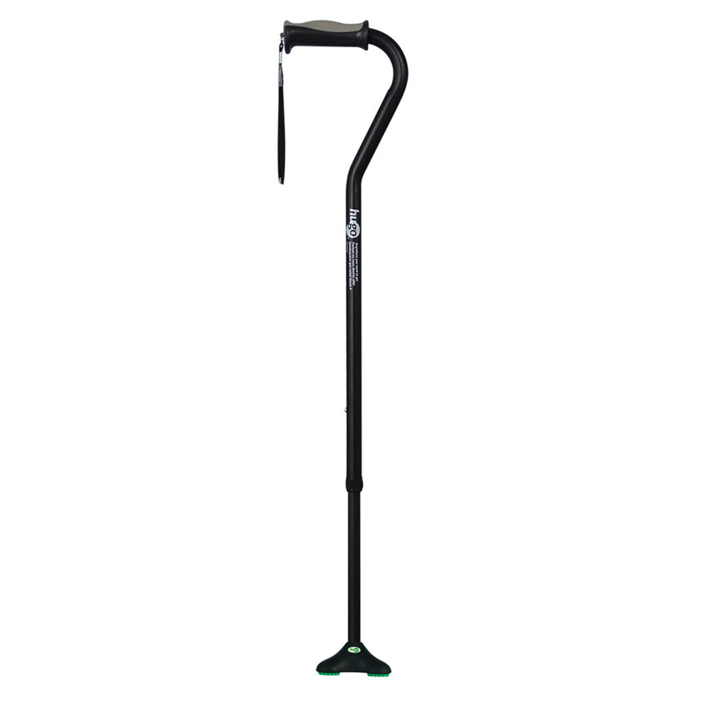 Hugo Ergonomic Offset Handle Cane with QuadPod Cane Tip