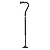 Hugo Ergonomic Offset Handle Cane with QuadPod Cane Tip