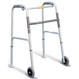 Airgo One Touch Button Folding Walker with 5" Wheels and Glide Skis