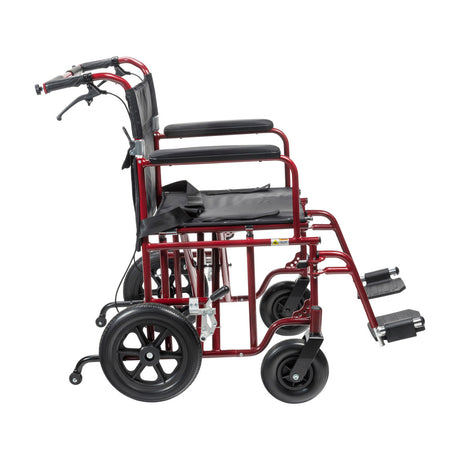 22" Bariatric Aluminum Transport Chair