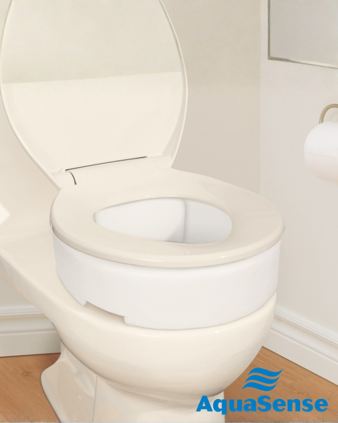 AquaSense Toilet Seat Riser with Hinge
