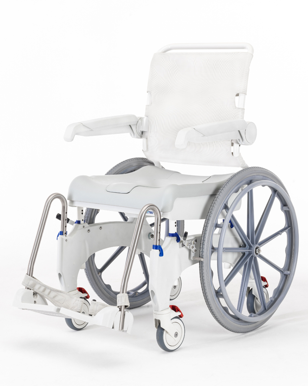 Invacare Aquatec Ocean Ergo Self Propel Shower Commode with Collection Pan, Lid, and Pan