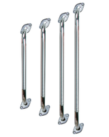 Drive Chrome Knurled Grab Bar with Rotating Flange