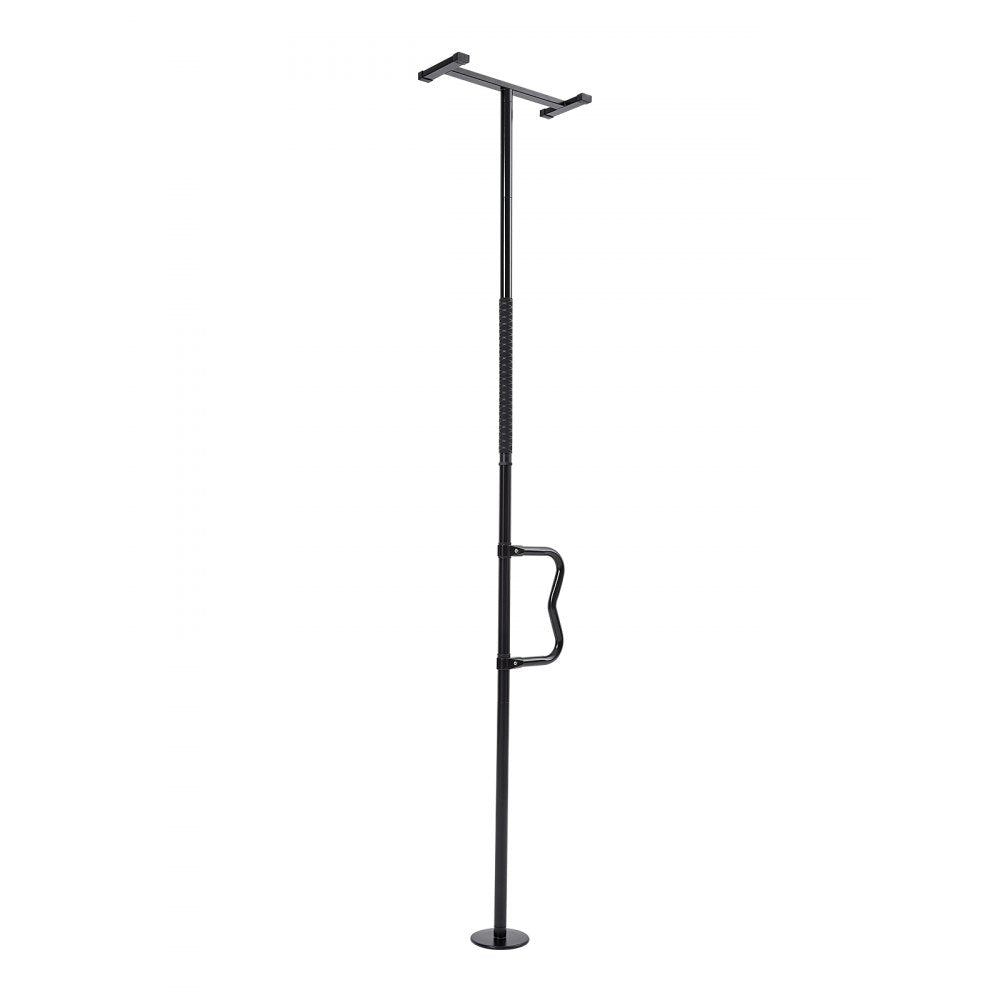 VEVOR Floor-to-Ceiling Transfer Pole, Tension Mounted Bathroom Grab Bar with Anti-Slip Curve Handle, 300 Lbs Capacity Security Pole for Elderly, Ideal Senior Safety Pole for 7-10 Ft Ceilings